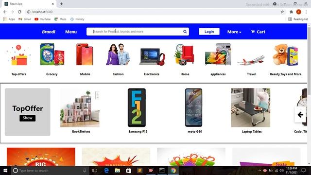 Shopping Website in React js:Part2 Search bar Working смотреть онлайн