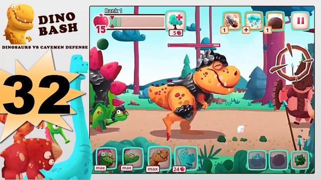 Dino Bash Dinosaurs Vs Cavemen Defense EP 32 Levels 91,92,93