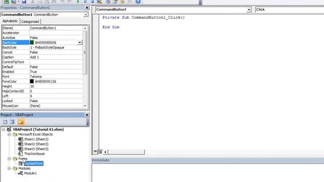 Excel 2010 VBA Tutorial 43 - Userforms - Command Buttons