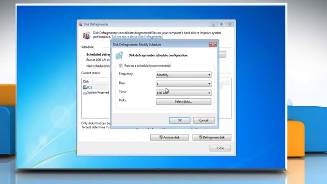 Windows® 7: Schedule Disk Defragmenter смотреть онлайн