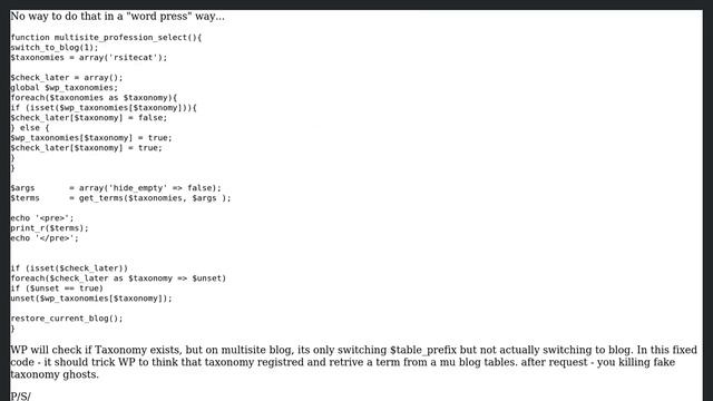 Wordpress: Get all terms inside a specific taxonomy in a multisite (2 Solutions!!) смотреть онлайн