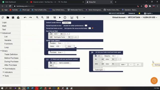 How to develop ODD EVEN trading bot for Binary.com? Deriv Options Video 6 смотреть онлайн