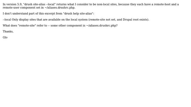 Version 5.9: Which components does "drush site-alias --local" look for in ~/aliases.drushrc.php? смотреть онлайн