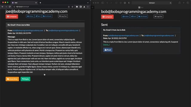 Email Client Web App Project | Django, JavaScript & Bootstrap | Free Download смотреть онлайн