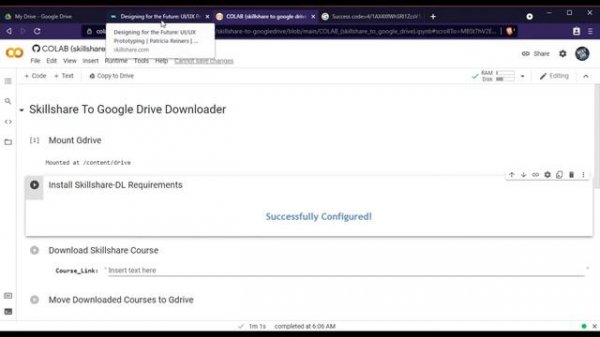 Download Skillshare Course in Google Drive | without using Internet data | Google Colab