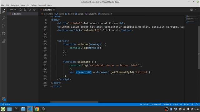 Vue Super Basico 003 - Recuperar un elemento HTML en Javascript смотреть онлайн