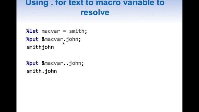 Adding text to SAS macro variable and resolving it’s value смотреть онлайн