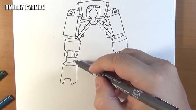 How to draw robot Bluebot, Real Steel, Как нарисовать робота Блубот, Живая Сталь смотреть онлайн
