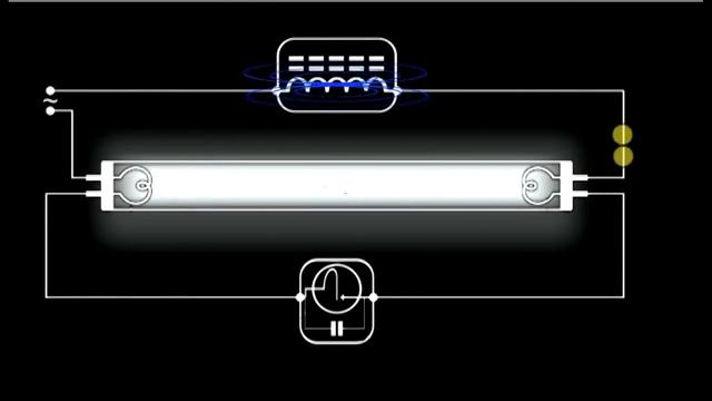 How A Fluorescent Light Works - Schematic Animation