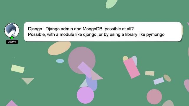 Django : Django admin and MongoDB, possible at all? смотреть онлайн