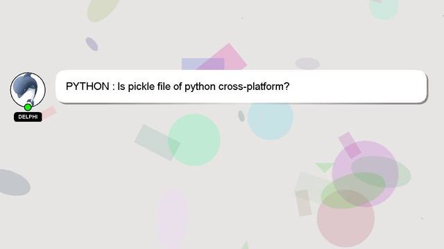 PYTHON : Is pickle file of python cross-platform? смотреть онлайн