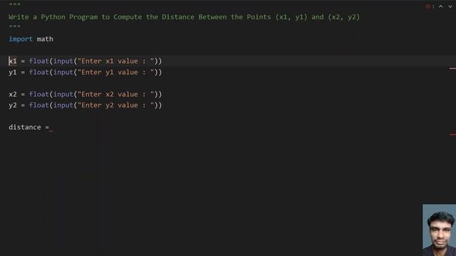 Write a Python Program to Compute the Distance Between the Points (x1, y1) and (x2, y2) смотреть онлайн