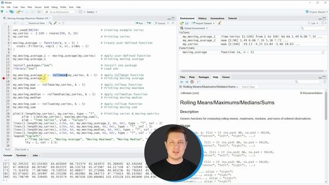 R Calculate Moving Average, Maximum, Median & Sum of Time Series (6 Examples) | zoo Package & Plot смотреть онлайн