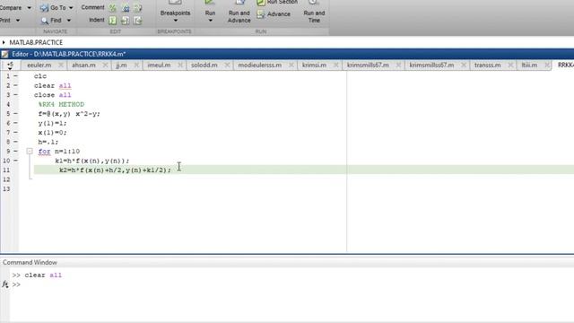 Runge Kutta of Order Four Method By MATLAB (Lec#19) смотреть онлайн