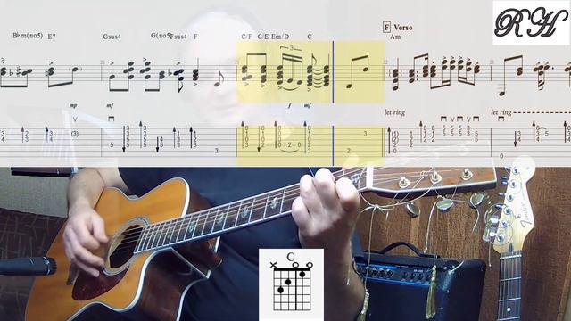 The Rolling Stones. Angie. Guitar cover. Chords, notes, tabs смотреть онлайн