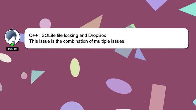 C++ : SQLite file locking and DropBox смотреть онлайн