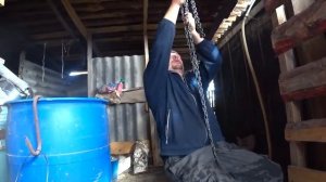 Лебёдка бытовая для бойни на 1 тонну (таль цепная). Обзор и испытания. Урожай картошки после засухи