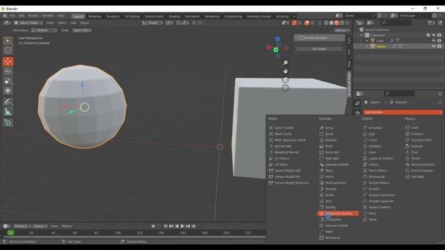 Как сделать слияние объектов в блендере.Плавный переход смотреть онлайн