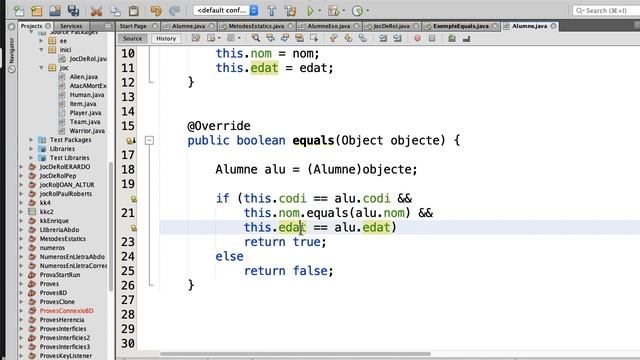 PRG 2019 Abdó 07. El mètode equals(). Mètodes ArrayList: contains, indexOf, remove. Tema 11. Pàg. 4 смотреть онлайн