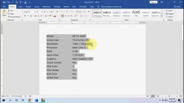 Shortcut Key to Convert Table to Text in MS Word 2016 & 2019 смотреть онлайн