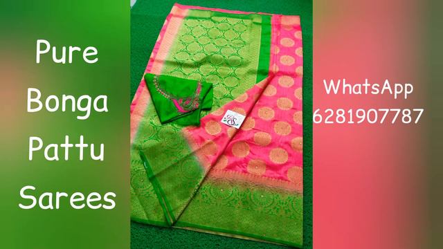 Bonga Pattu sarees with embroidery blouse @1999 free shipping WhatsApp 6281907787 смотреть онлайн
