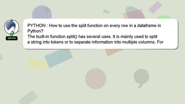 PYTHON : How to use the split function on every row in a dataframe in Python? смотреть онлайн