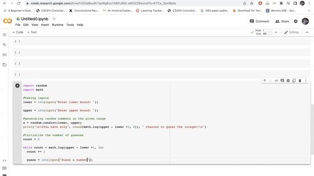 Number guessing game in Python смотреть онлайн