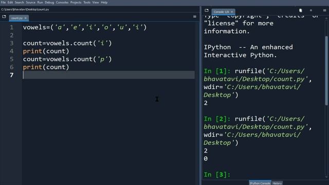 Count Method in Python смотреть онлайн