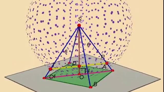 Правильная четырёхугольная пирамида и сфера Найдите длину отрезка PT смотреть онлайн