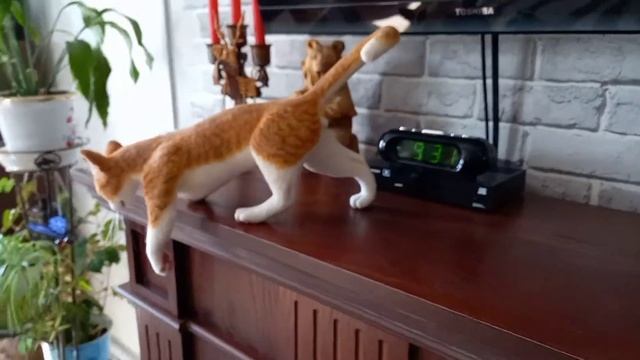 Кот рыжий, валяная интерьерная игрушка. смотреть онлайн