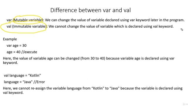 Kotlin Lecture 6 - Difference Between VAR & VAL in Kotlin - | Freelancer Shed | смотреть онлайн