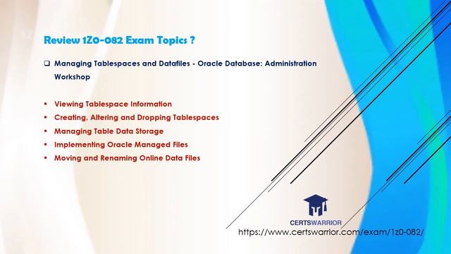 Oracle Database Administration I Exam Number: 1Z0-082 By Certs Warrior смотреть онлайн