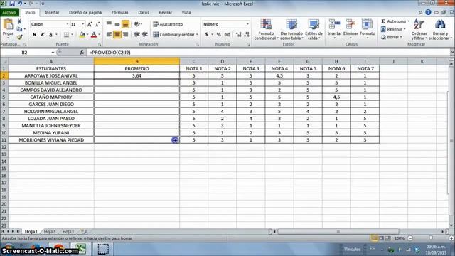 ¿como Hacer Una Lista De Notas Y Gráfico En Excel? #excel