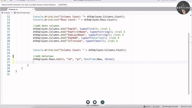 Add DataRow in DataTable | Mini Bytes | C# | Tamil смотреть онлайн
