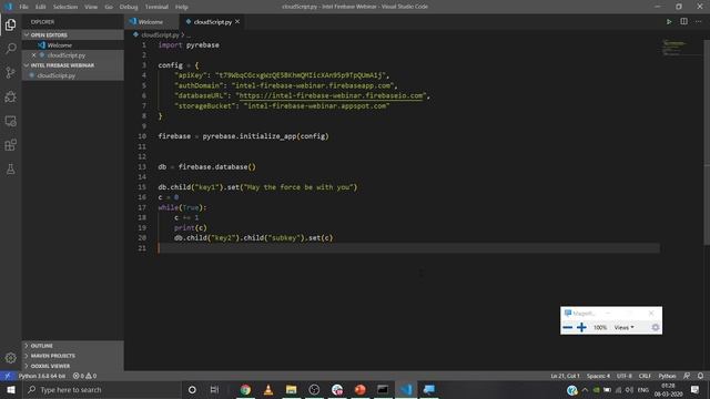 Communicating between Python scripts and GCP Firebase - Intel Edge AI Scholarship webinar смотреть онлайн