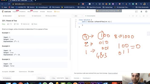 Leetcode 231 Power of Two Java Solution Using Bitwise Operator смотреть онлайн