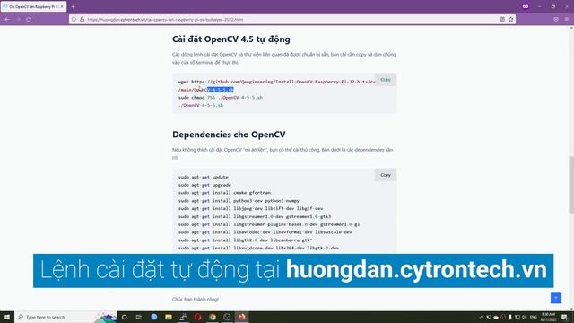 Cài đặt OpenCV trên Raspberry Pi OS Bullseye (2022) смотреть онлайн