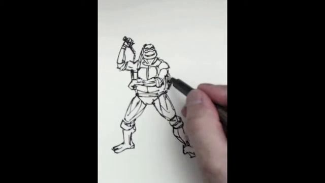 Inktober Art Process: Michelangelo TMNT Sketch смотреть онлайн