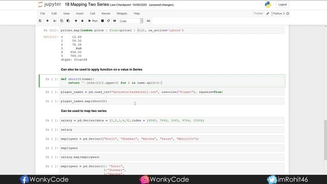 Mapping Series Values | Pandas Tutorials | Data Science | WonkyCode | Telugu смотреть онлайн