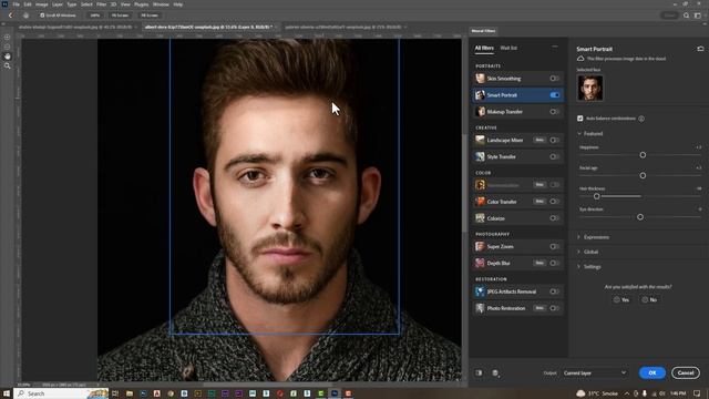 How To Use Neural Filters in Photoshop CC skin smoothing Smart Portrait makeup transfer Class 49 смотреть онлайн