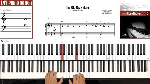 The Old Gray Mare - The Simpsons (Easy Sheet Music - Piano Solo Tutorial - Piano Notion Method) смотреть онлайн