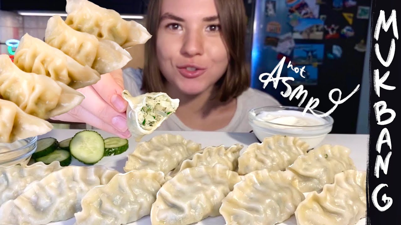 МУКБАНГ •  едим ПЕЛЬМЕНИ |гедза  GYODZA DUMPLINGS ? АСМР  ASMR (eating Sounds) MUKBANG