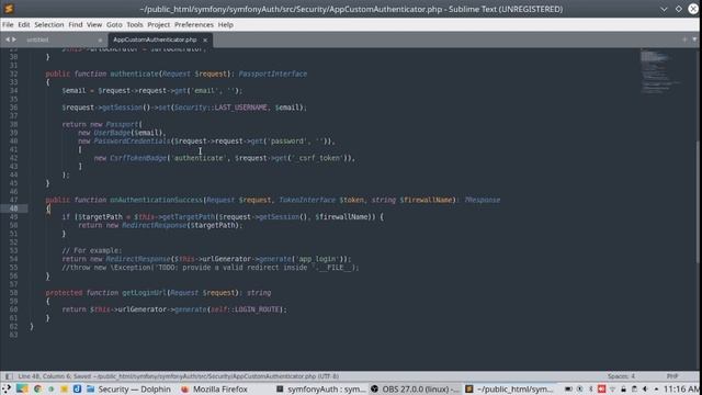 Symfony 5 authentication handlers | Symfony 5 authentication success and failure handlers смотреть онлайн