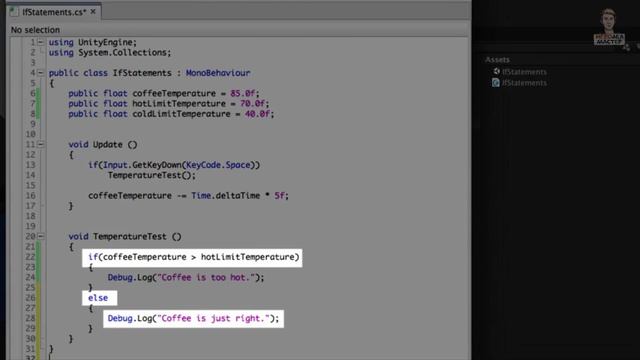 Скриптинг в Unity Часть 5 Операторы условий If Else