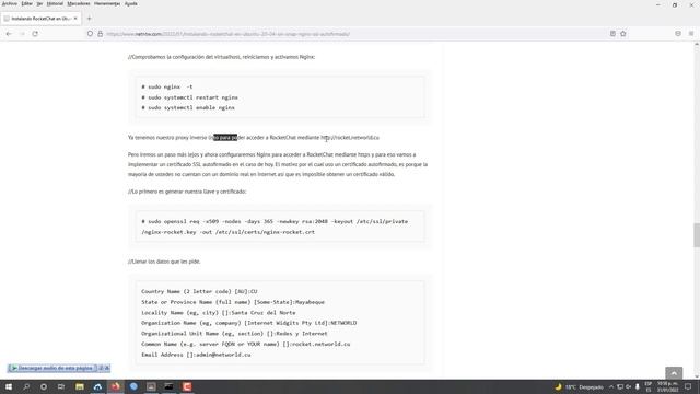 RocketChat en Ubuntu 20.04 ¡sin snap! Nginx + SSL | NETWORLD смотреть онлайн