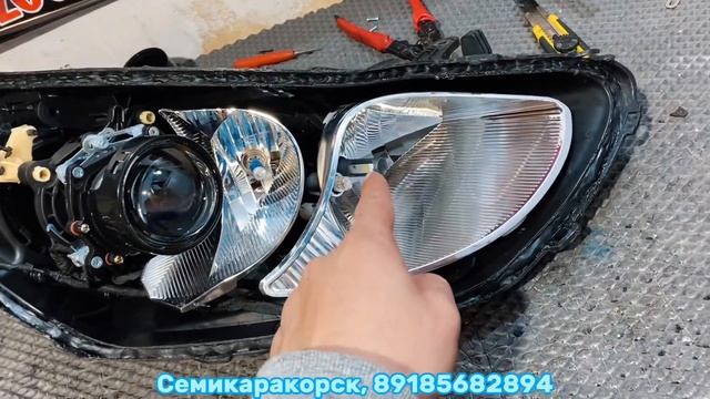Замена линз Hyundai i30 gd 2012. Установка двухчиповых bi led. Антихром фар . Улучшение света. смотреть онлайн