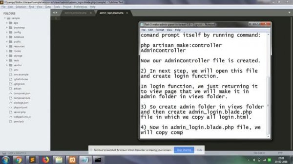 #3 Make Admin Panel in Laravel 5.6 | Admin Login View