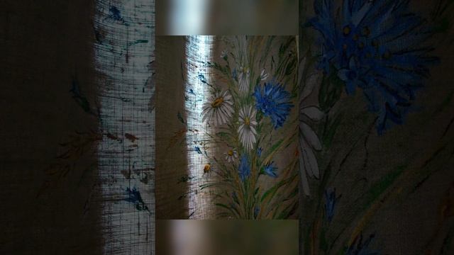 Льняные шторы. Ручная роспись!! Авторская работа. смотреть онлайн