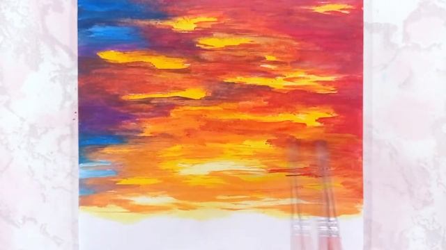 Как быстро нарисовать два дерева на закате. смотреть онлайн