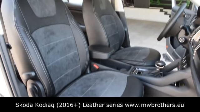 Skoda Kodiaq (2016,2017,2018,2019,2020+) seat covers MW Brothers Leather series interior смотреть онлайн
